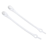 MOMISY Elastic Shoelaces Stretchy Silicone Elastic Special No Tie Shoe Laces for Children and Adults Lazy Tieless Suitable for All Shoes-White, 14Pcs