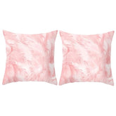 MOMISY Decorative Polyester Home Sofa Bedside Cushion Throw Pillow Covers, 45 x 45 cm, Pack of 2 (Leaves-PinkB-2)