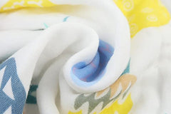 MOMISY Dry Muslin Wash Cloth Organic Cotton Face Towel Handkerchief for Baby New Born/Infants/Toddlers -Printed, Multicolor (5)