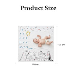 MOMISY Baby Milestone Blanket and Props for Baby's |1 to 12 Months Prop |Baby Bedding |Ac Room Blanket for Summer|Newborn| Infants Winter Blanket(AnimalStar)