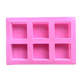 MOMISY Silicone Square Mould, 6-Cavity Baking Tray for Brownies, Cakes, Jelly, Soap, and Desserts – Oven & Freezer Safe
