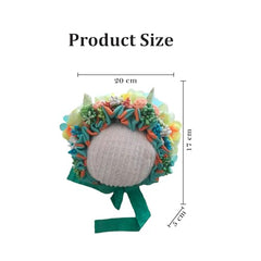 MOMISY Newborn Baby Girl Cap for Photography Props, Children's Headdress (in, Age, 0 Months, 3 Months, Green)
