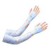 MOMISY Hand Gloves for Sun Protection, UV Protection Arm Sleeves for Women Bike Riding, UPF50+ Ice Silk Cooling Summer Gloves Woman Hand Cover Arm Sleeves for Driving, Golfing, Sports (Blue)