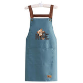 MOMISY Kitchen Apron – Adjustable Cooking Apron with Straps & Front Pockets (Blue)