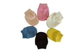 MOMISY Newborn Premium Cotton Mittens Set/Hand Gloves/Muthi. (0-6 Months)-06 Pairs-Solid-Multicolor