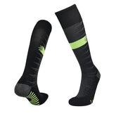 MOMISY Soccer Football Athletic Sports knee High Cotton Blend Socks for Men & Women | Odour Free, Superior Grip-Pack of 1 (Stripe Black)