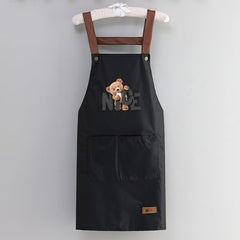 MOMISY Kitchen Apron – Adjustable Cooking Apron with Straps & Front Pockets (Black)