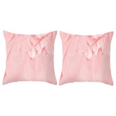MOMISY Decorative Polyester Home Sofa Bedside Cushion Throw Pillow Covers, 45 x 45 cm, Pack of 2 (Leaves Pink A2)