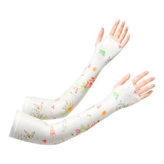 MOMISY Hand Gloves for Sun Protection, UV Protection Arm Sleeves for Women Bike Riding, UPF50+ Ice Silk Cooling Summer Gloves Woman Hand Cover Arm Sleeves for Driving, Golfing, Sports (Beige)
