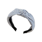 MOMISY Women's Polka Dot Knotted Headband, Light Blue