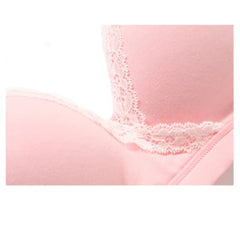 MOMISY Women's Top Open Maternity Nursing Bra Wire Free Lace Cotton Closure Breastfeeding Pregnancy Bra (Peach, 42B)