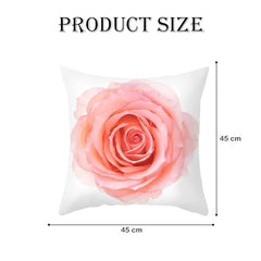 MOMISY Decorative Polyester Home Sofa Bedside Cushion Throw Pillow Covers, 45 x 45 cm, Pack of 2 (Rose-Big-2)