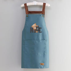 MOMISY Kitchen Apron – Adjustable Cooking Apron with Straps & Front Pockets (Blue)