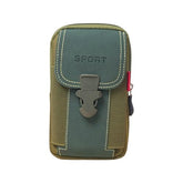 MOMISY Men’s Nylon Multi-Purpose Utility Pouch – Solid Color Outdoor Travel Phone Bag with Buckle Closure(Green)