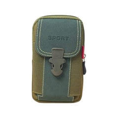 MOMISY Men’s Nylon Multi-Purpose Utility Pouch – Solid Color Outdoor Travel Phone Bag with Buckle Closure(Green)