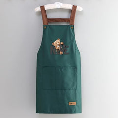 MOMISY Kitchen Apron – Adjustable Cooking Apron with Straps & Front Pockets (Dark Green)