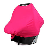MOMISY Car Seat Canopy Nursing Scarf Poncho Multi-Use Cover, Shopping Cart Cover, Stroller Cover, Infinity Scarf 360° Privacy Breastfeeding Protection, Baby Shower Gifts- Pink