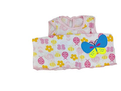 MOMISY Baby Girl Sleeveless Summer Frock A-Line Butterfly Design-White, 1 to 2 Years