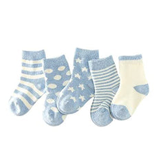 MOMISY Socks-LightBlue5Pcs-6-8Year