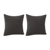 MOMISY Corduroy Cushion Throw Pillow Covers Pink 45 x 45cm, 18x18 inch (2, Darkgrey)