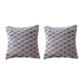 MOMISY Corduroy Cushion Throw Pillow Covers, Honeycomb Pattern, 45 x 45 cm, Pack of 2 (Grey)