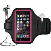 MOMISY Armband Arm Band Bag for Mobile for Cycling, Running, Jogging, Gym Exercise, Outdoor Sports Waterproof Compatible with iPhone & Other Phones, Size up to 7.0 inch (Pink)