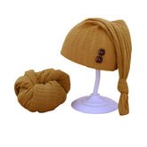 MOMISY Newborn Baby Photography Props, Long Tail Cap and Wrap Set (Yellow, 0 to 6 Months)