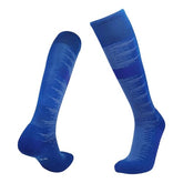 MOMISY Soccer Football Athletic Sports knee High Cotton Blend Socks for Men & Women | Odour Free, Superior Grip-Pack of 1 (Stripe Blue)