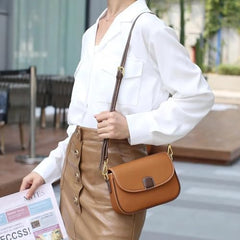 MOMISY Women's Crossbody Sling Bag, Shoulder Handbag with Long Strap, Zipper Closure (Brown)