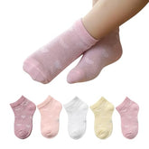 MOMISY 5 Pairs Girl Boys Tube Socks Toddlers Infant Solid Color Boat Spring and Autumn Socks Stretch Baby kids Sock (IN, Age, 3 Years, 5 Years, ThinHeart/)