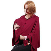 MOMISY Nursing Cover Scarf For Breastfeeding-Multi Use-Nursing Blanket-Poncho Style With Buttons-Stretchy Baby Car Seat Canopy-Elegant Shawl,1 Count