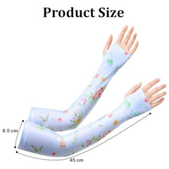 MOMISY Hand Gloves for Sun Protection, UV Protection Arm Sleeves for Women Bike Riding, UPF50+ Ice Silk Cooling Summer Gloves Woman Hand Cover Arm Sleeves for Driving, Golfing, Sports (Blue)