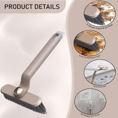MOMISY 360° Rotating Gap Cleaning Brush, Hard Bristle Crevice Brush for Corners, Multi-Function Cleaning Tool (Brown)
