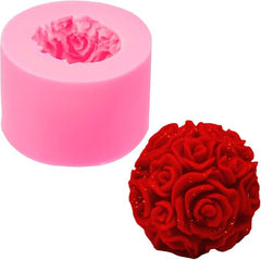MOMISY Silicone Mold | 3D DIY Fondant Candle, Soap Mould Candy Mold I Baking Tools for Cake Chocolate Candy Ice Jelly Soap I Cake Baking Moulds I Bakeware Mold (Rose Ball)