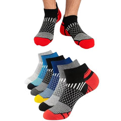 MOMISY Premium Cotton Blend Cushion Ankle Socks, Multicolor, Pack of 6, Unisex, Free Size