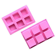 MOMISY Silicone Square Mould, 6-Cavity Baking Tray for Brownies, Cakes, Jelly, Soap, and Desserts – Oven & Freezer Safe