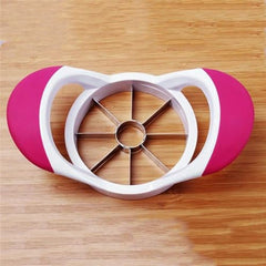 MOMISY Plastic Apple Fruit Slicer, Corer, Cutter, Divider Tool, 8 Stainless Steel Blades (WhiteRoseRed)