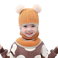 MOMISY Winter Soft Woolen Monkey Cap with Velvet Lining for Baby Boys, Girls, Infant, Toddler, 2-5 Years (in, Age, 2 Years, 5 Years, Yellow)