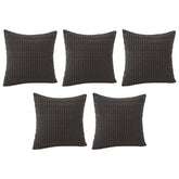 MOMISY Corduroy Cushion Throw Pillow Covers Pink 45 x 45cm, 18x18 inch (5, Darkgrey)