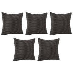 MOMISY Corduroy Cushion Throw Pillow Covers Pink 45 x 45cm, 18x18 inch (5, Darkgrey)