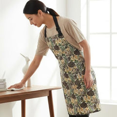 MOMISY Tropical Floral Kitchen Apron – Cooking Apron with Colorful Print, Adjustable Neck Strap (Yellow)