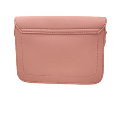 MOMISY Sling Shoulder Crossbody Bag with Adjustable Long Strap for Women Solid Pattern Button Closure Handbags Purse Young Ladies (Pink)