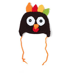 MOMISY Turkey Crown Big Eyes Cartoon Cap Newborn Baby Photography Shoot Props Costumes - 0 To 6 Months (Brown)