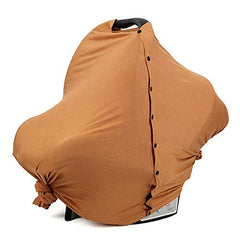 MOMISY Nursing Cover Scarf for Breastfeeding - MultiUse - Nursing Blanket – Poncho Style with Buttons - Stretchy Baby Car Seat Canopy - Elegant Shawl - Made of 100% Modal - Brown