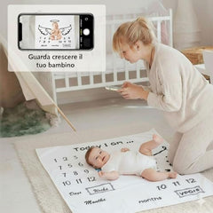 MOMISY Baby Milestone Blanket and Props for Baby's |1 to 12 Months Prop |Baby Bedding |Ac Room Blanket for Summer|Newborn| Infants Winter Blanket(Wing)