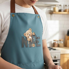 MOMISY Kitchen Apron – Adjustable Cooking Apron with Straps & Front Pockets (Blue)
