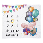 MOMISY Baby Milestone Blanket and Props for Baby's |1 to 12 Months Prop |Baby Bedding |Ac Room Blanket for Summer|Newborn| Infants Winter Blanket(BalloonGift)
