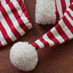 MOMISY Christmas Striped Newborn Photography Prop Set, Red and White Cap and Pants, Holiday Photo Costume