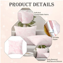 MOMISY Decorative Polyester Home Sofa Bedside Cushion Throw Pillow Covers, 45 x 45 cm, Pack of 2 (Diamond-Pink-2)