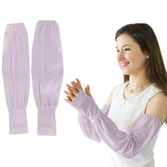 MOMISY UV Protection Arm Sleeves for Women with Thumb Hole Sun Protection Cooling Hand Covers (Grey)